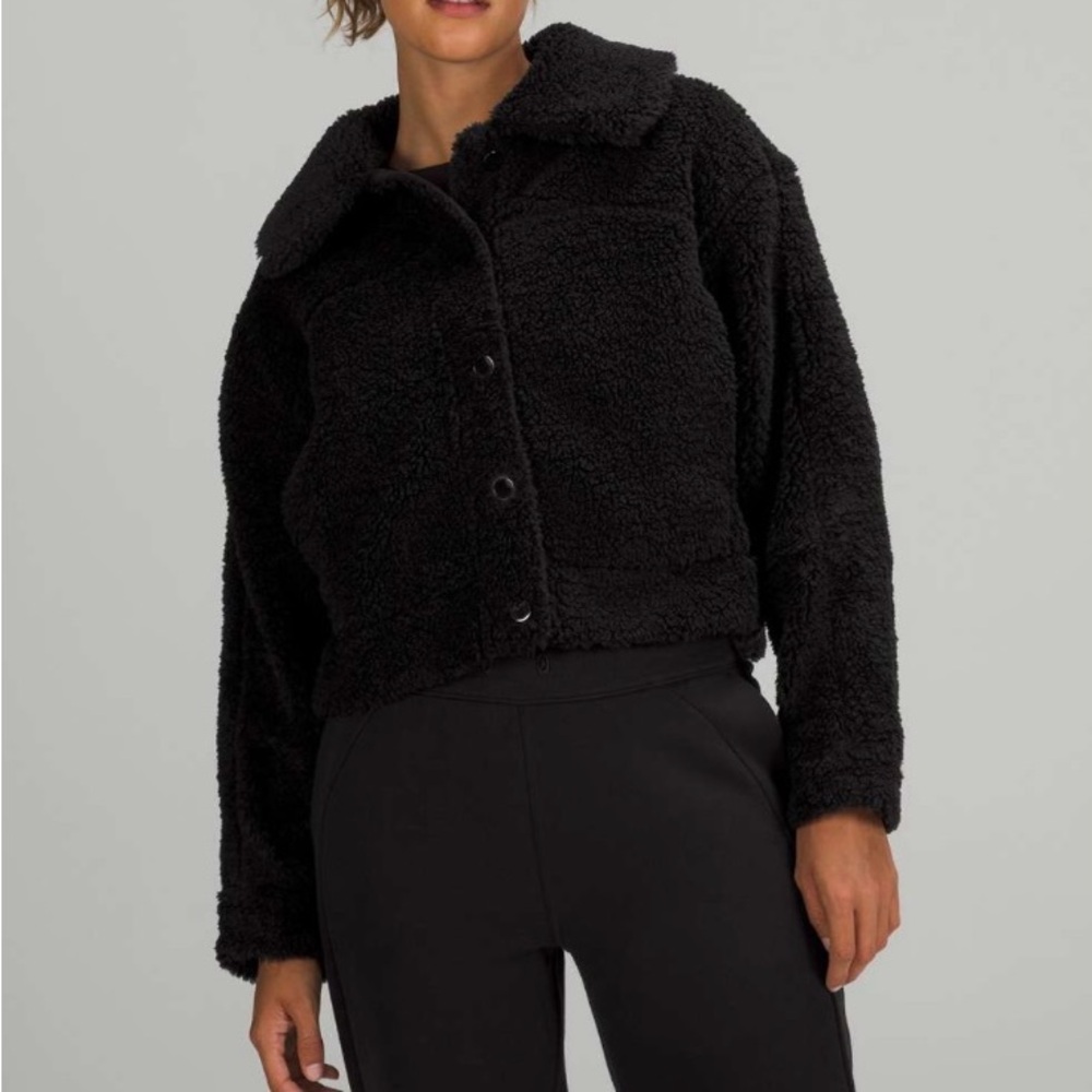 Lululemon Textured Fleece Button Jacket Size 12